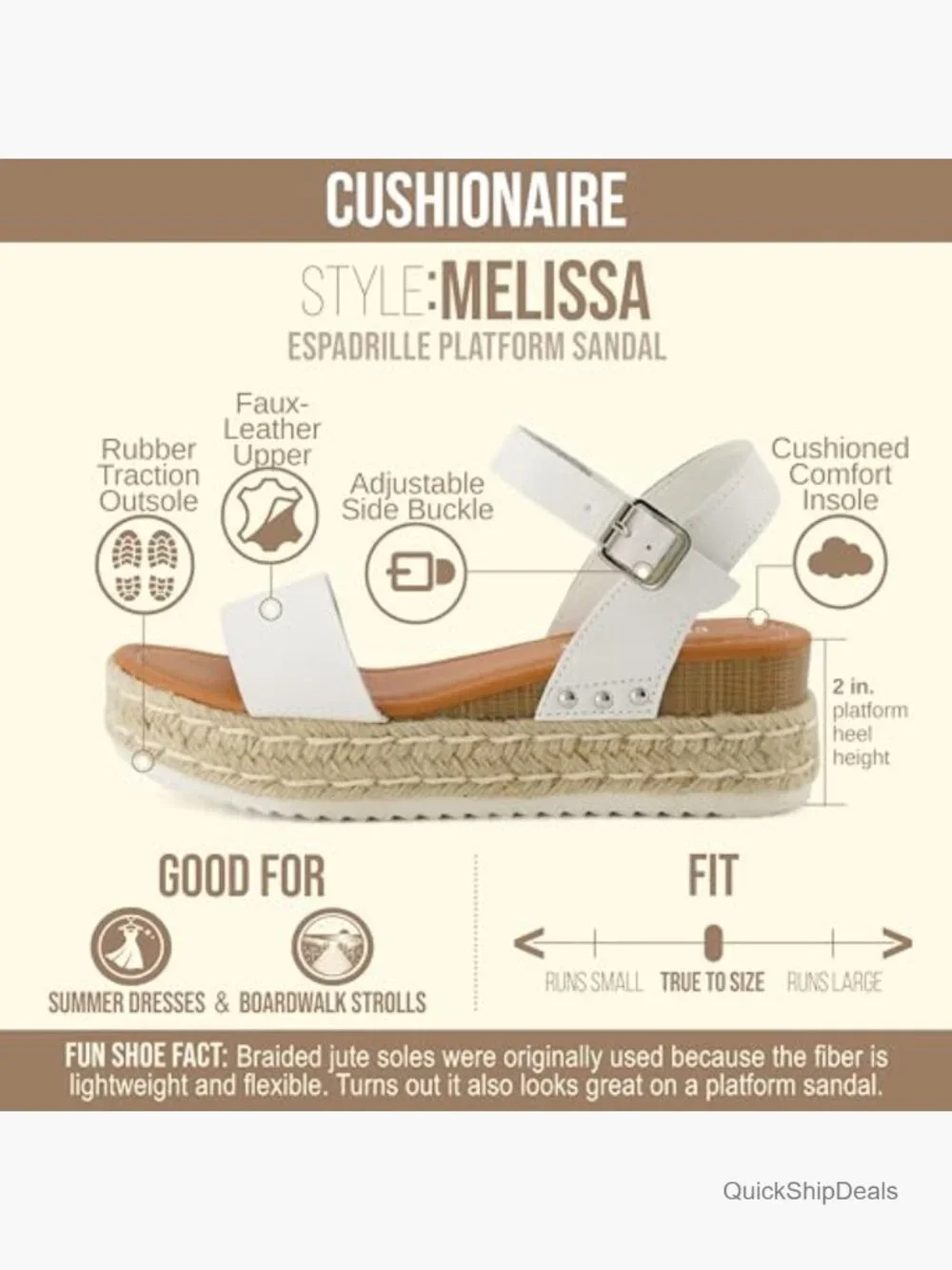 Espadrille Platform Sandals w/ Adjustable Ankle Strap Memory Foam